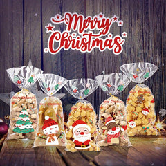 50pcs Christmas Gift Bags Party Favor Bags Candy Set Bags Treat Candy Bags