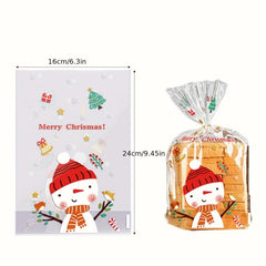 50pcs Christmas Gift Bags Party Favor Bags Candy Set Bags Treat Candy Bags