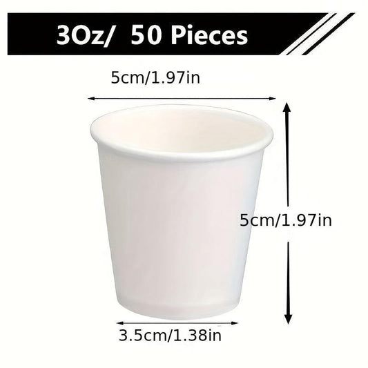 50pcs 3oz Disposable Paper Cups Hot Beverage Cups Perfect For Coffee Juice Water