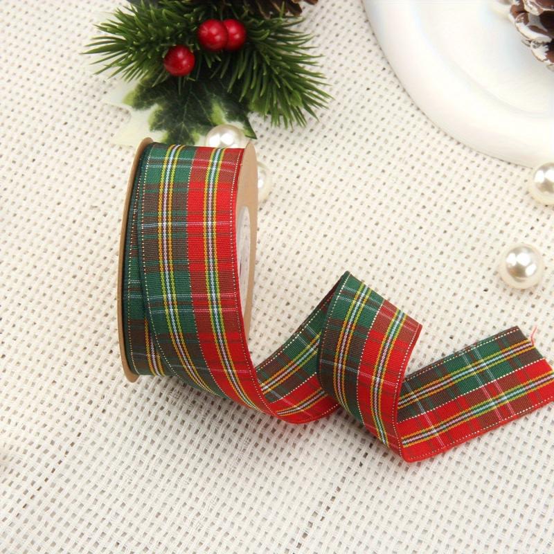 9m Red Green Christmas Plaid Ribbon Holiday Party Decoration