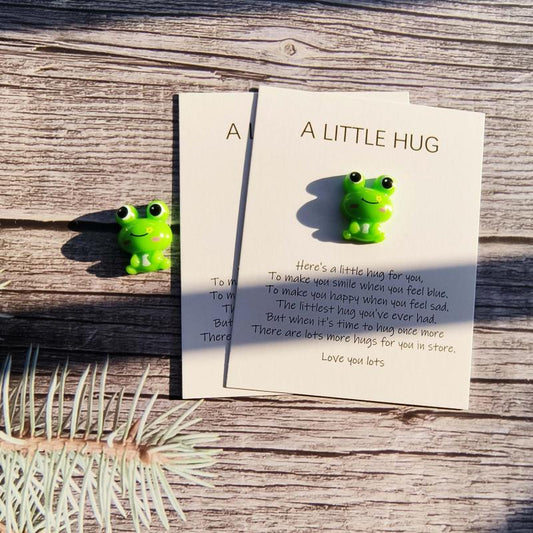 Pocket Hug Resin Animal Decoration with Encouraging Greeting Card