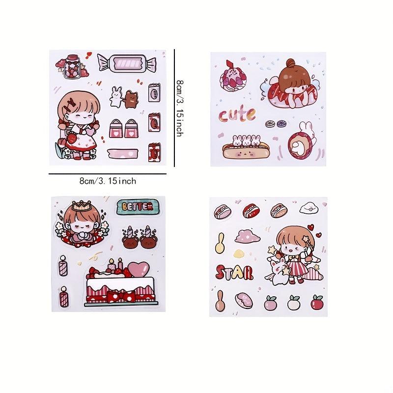 25 Animal Stickers Waterproof Bear Rabbit Decorative Stickers