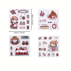 25 Animal Stickers Waterproof Bear Rabbit Decorative Stickers