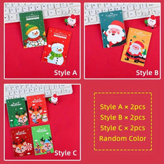 6pcs Christmas Small Notebook Memo Pad Student Gift 16 Sheets