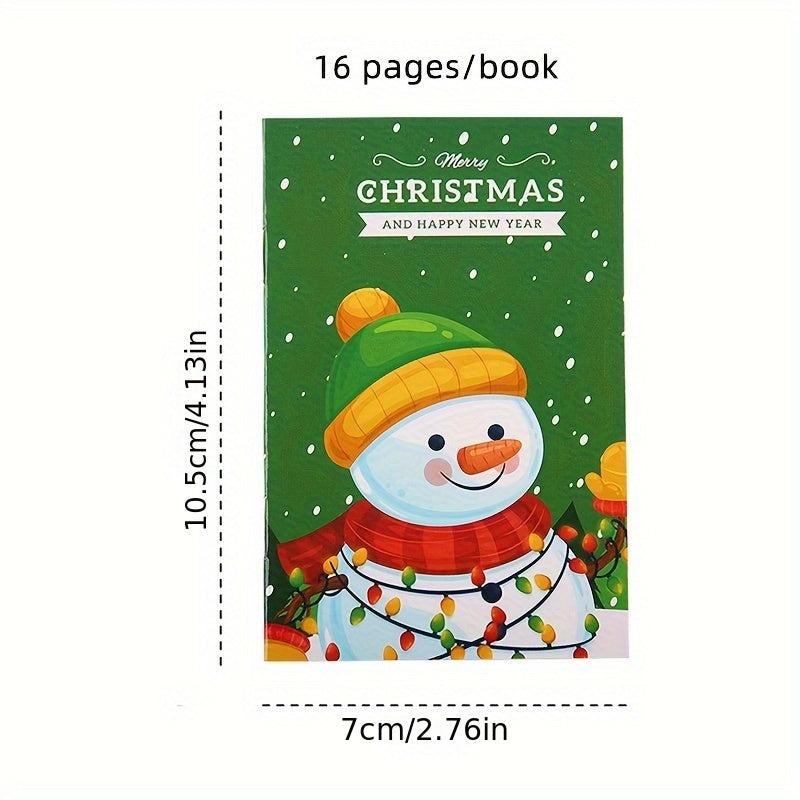6pcs Christmas Small Notebook Memo Pad Student Gift 16 Sheets