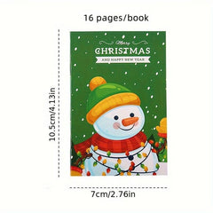 6pcs Christmas Small Notebook Memo Pad Student Gift 16 Sheets