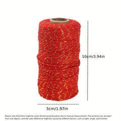 328ft Cotton Bakers Twine String Gold Metallic Festive Holiday Wedding Cord