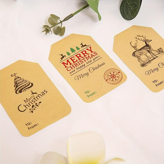100 Merry Christmas Gift Tags Stickers Envelope Seals Holiday Decorative Labels