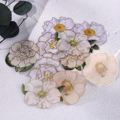 Pack of 10 Retro Flower Stickers for DIY Scrapbooking and Journal Decoration