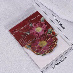 Pack of 10 Retro Flower Stickers for DIY Scrapbooking and Journal Decoration