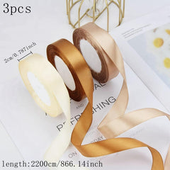 3 Rolls 22m Ribbon Gift Wrapping Ribbon Bouquet Packaging Satin Ribbon