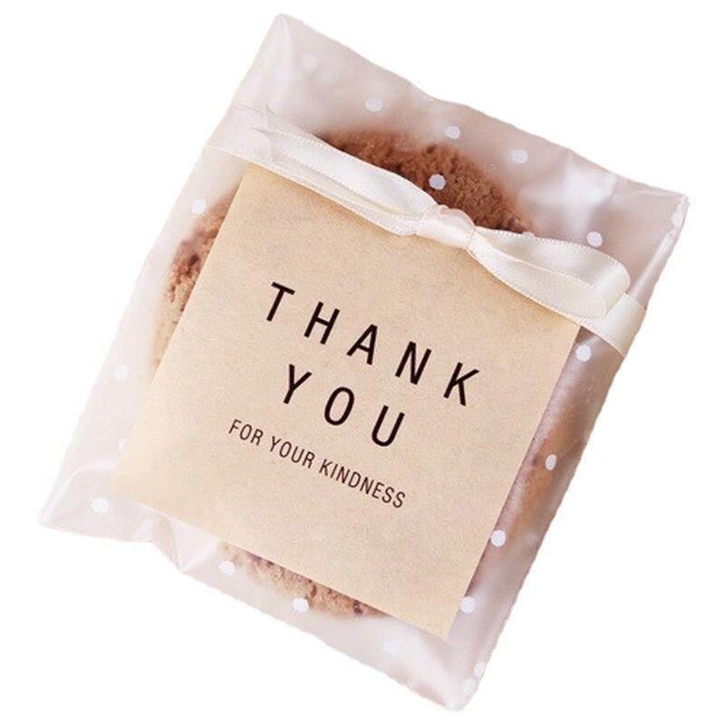 100pcs Self Closing Dot Frosted Packaging Bags Biscuit Bags Candy Bags