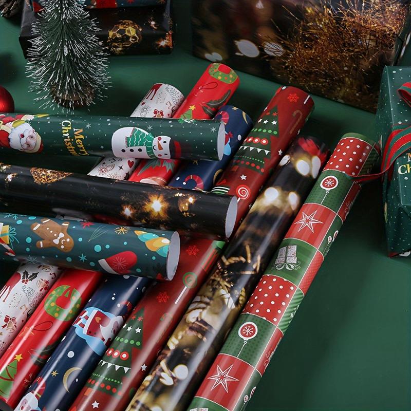 5pcs Christmas Gift Wrapping Paper Reindeer Navidad Christmas Decorations