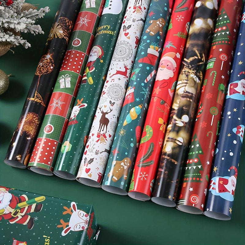 5pcs Christmas Gift Wrapping Paper Reindeer Navidad Christmas Decorations