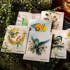 30sheets Retro Plant Flower Bird PET Stickers DIY Collage Decoration Scrapbook