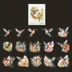 30sheets Retro Plant Flower Bird PET Stickers DIY Collage Decoration Scrapbook