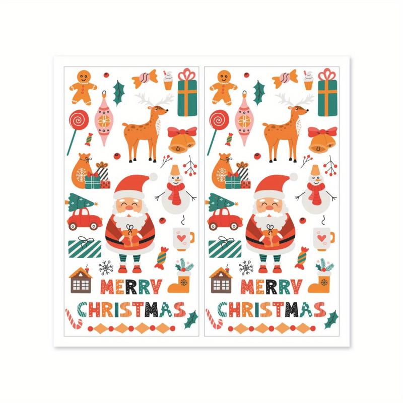 50pc Merry Christmas Rectangular Sticker Self-adhesive Label