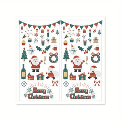 50pc Merry Christmas Rectangular Sticker Self-adhesive Label