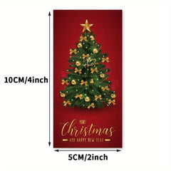 50pc Merry Christmas Rectangular Sticker Self-adhesive Label