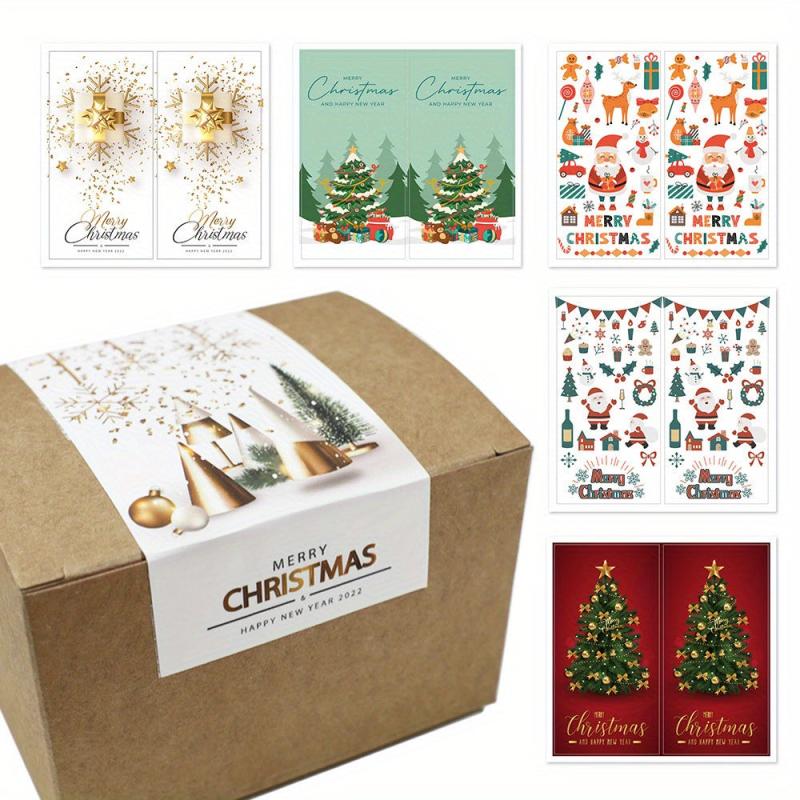 50pc Merry Christmas Rectangular Sticker Self-adhesive Label