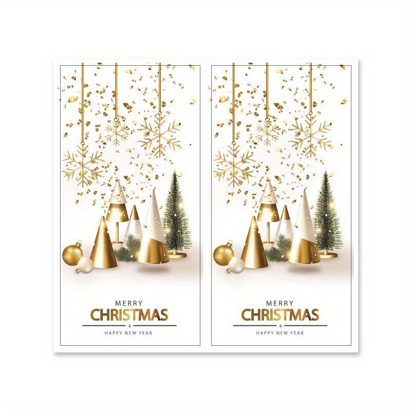 50pc Merry Christmas Rectangular Sticker Self-adhesive Label