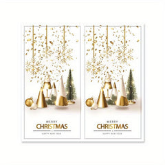 50pc Merry Christmas Rectangular Sticker Self-adhesive Label