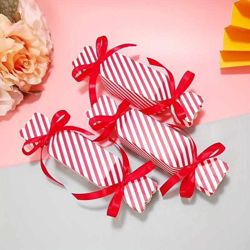 50pcs Christmas Candy Box Gift with Ribbon - DIY Sweets Cookies Decoration
