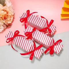 50pcs Christmas Candy Box Gift with Ribbon - DIY Sweets Cookies Decoration