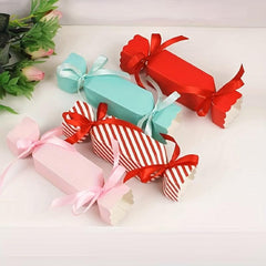 50pcs Christmas Candy Box Gift with Ribbon - DIY Sweets Cookies Decoration