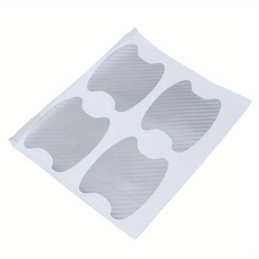 4pcs Car Door Handle Protectors Carbon Fiber Texture Scratch Waterproof Stickers