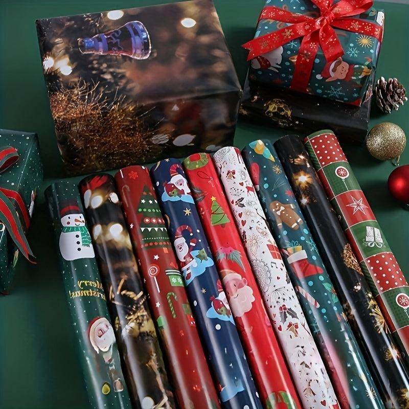 4pcs Christmas Wrapping Papers Large Size DIY Gift Boxes Packaging Paper