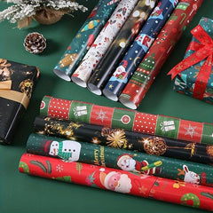 4pcs Christmas Wrapping Papers Large Size DIY Gift Boxes Packaging Paper