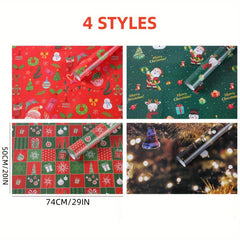 4pcs Christmas Wrapping Papers Large Size DIY Gift Boxes Packaging Paper