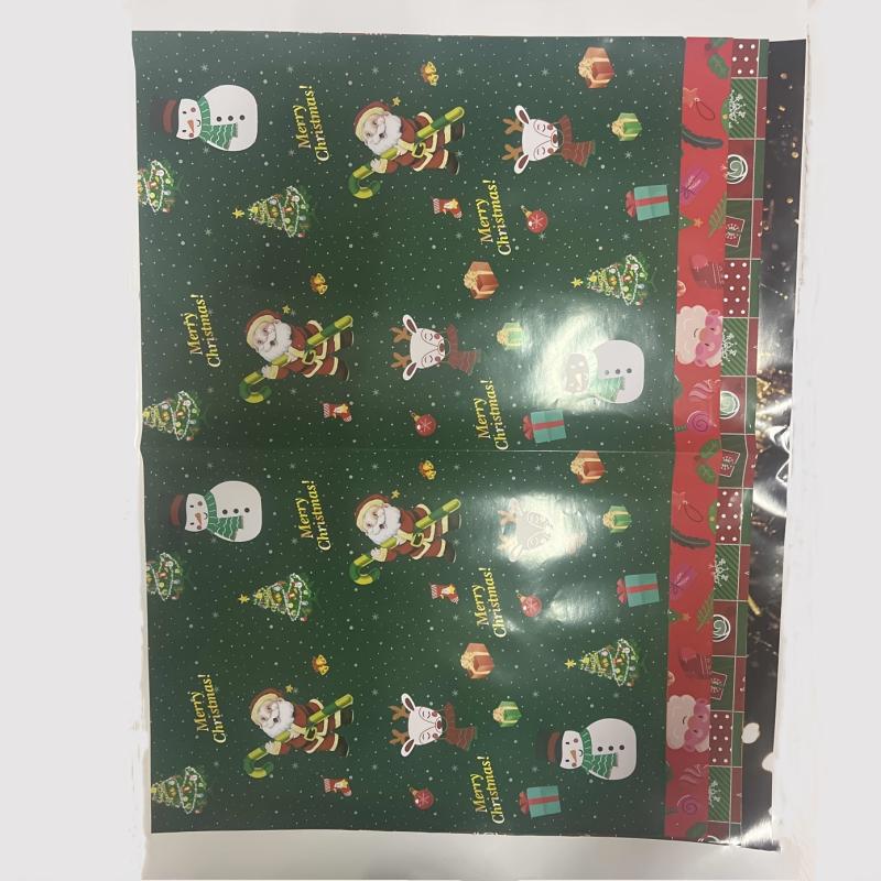 4pcs Christmas Wrapping Papers Large Size DIY Gift Boxes Packaging Paper