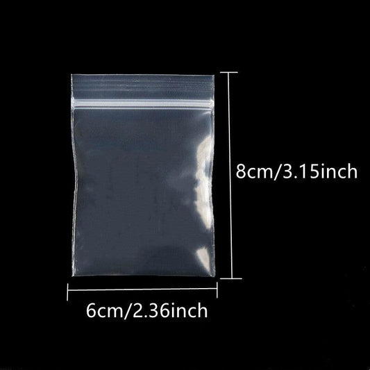 100pcs Transparent Jewelry Bags 3 Sizes Zipper & Anti Aging Packaging