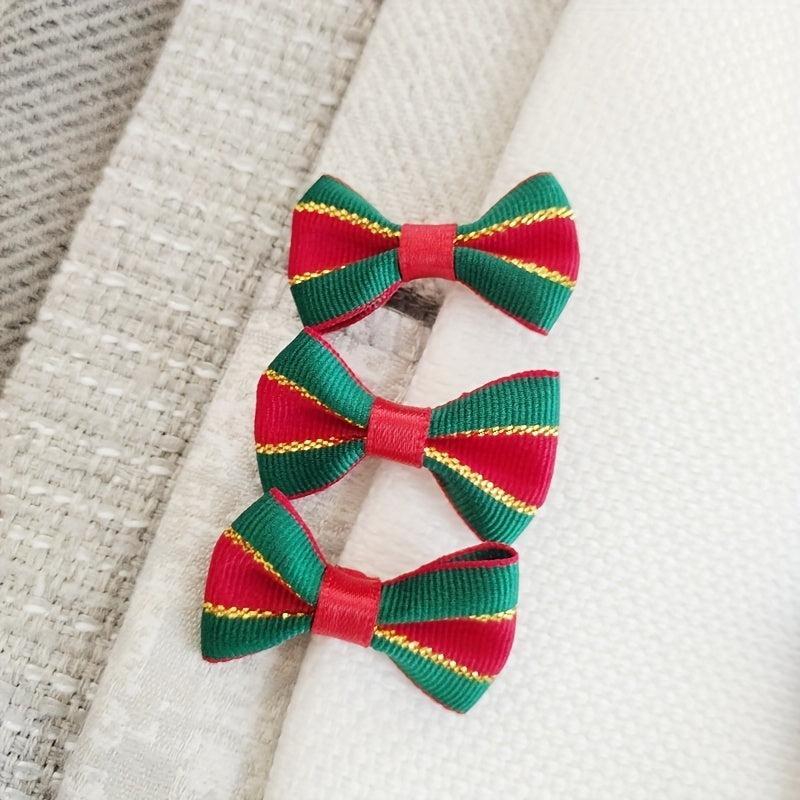 10pcs Christmas Decoration Bow DIY Hand Gift Decoration Ribbon