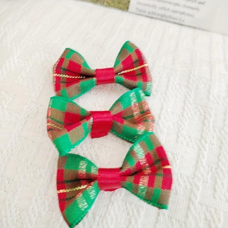 10pcs Christmas Decoration Bow DIY Hand Gift Decoration Ribbon