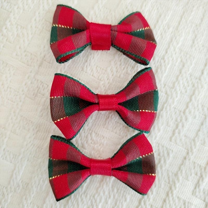 10pcs Christmas Decoration Bow DIY Hand Gift Decoration Ribbon