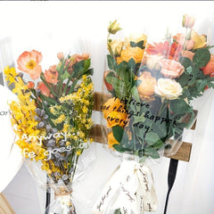 50pcs Transparent Cellophane Opp Flower Wrapping Paper Waterproof