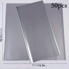 50pcs Transparent Cellophane Opp Flower Wrapping Paper Waterproof