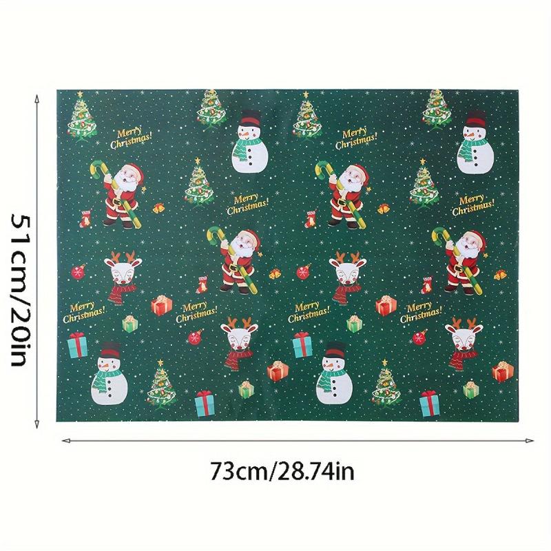5pcs Christmas Gift Wrapping Paper Coated Paper Christmas Tree Elk Tissue Paper