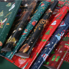 5pcs Christmas Gift Wrapping Paper Coated Paper Christmas Tree Elk Tissue Paper