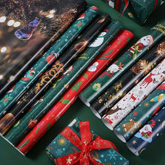 5pcs Christmas Gift Wrapping Paper Coated Paper Christmas Tree Elk Tissue Paper