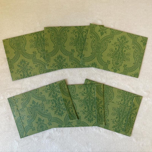 Vintage Green Envelope 120g Printed with Vintage Pattern and Embossing