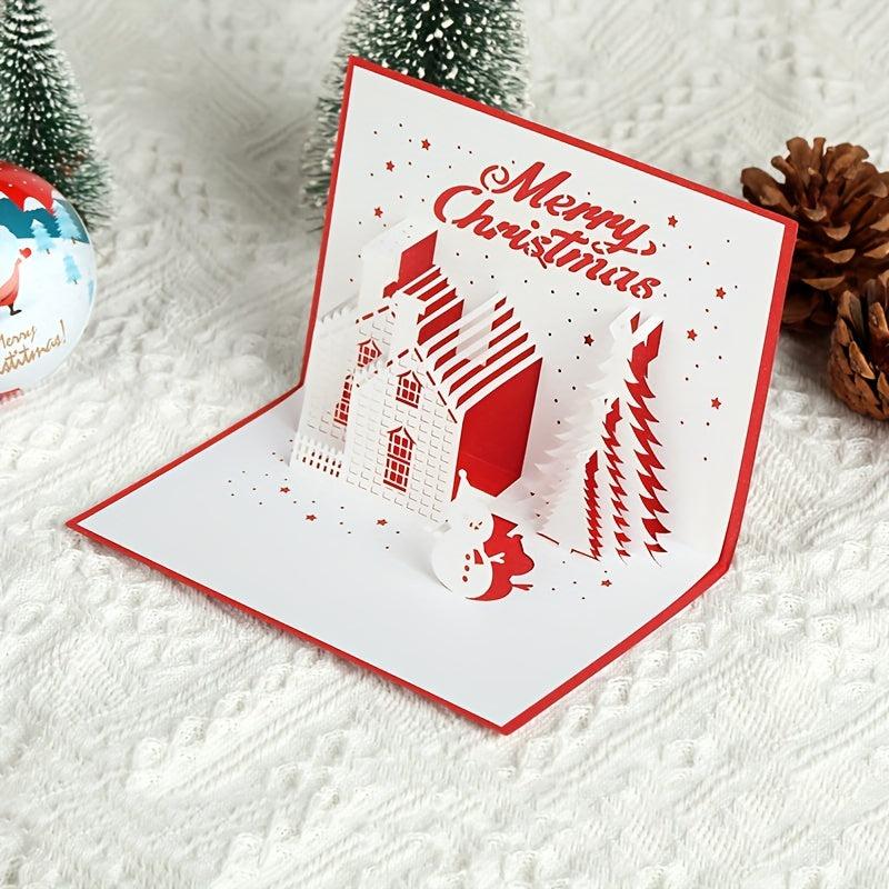 3D Christmas Greeting Card Hollow Blessing Card