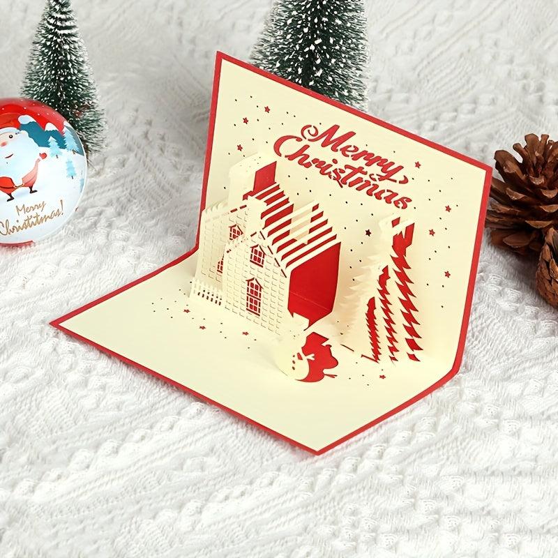3D Christmas Greeting Card Hollow Blessing Card