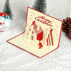 3D Christmas Greeting Card Hollow Blessing Card
