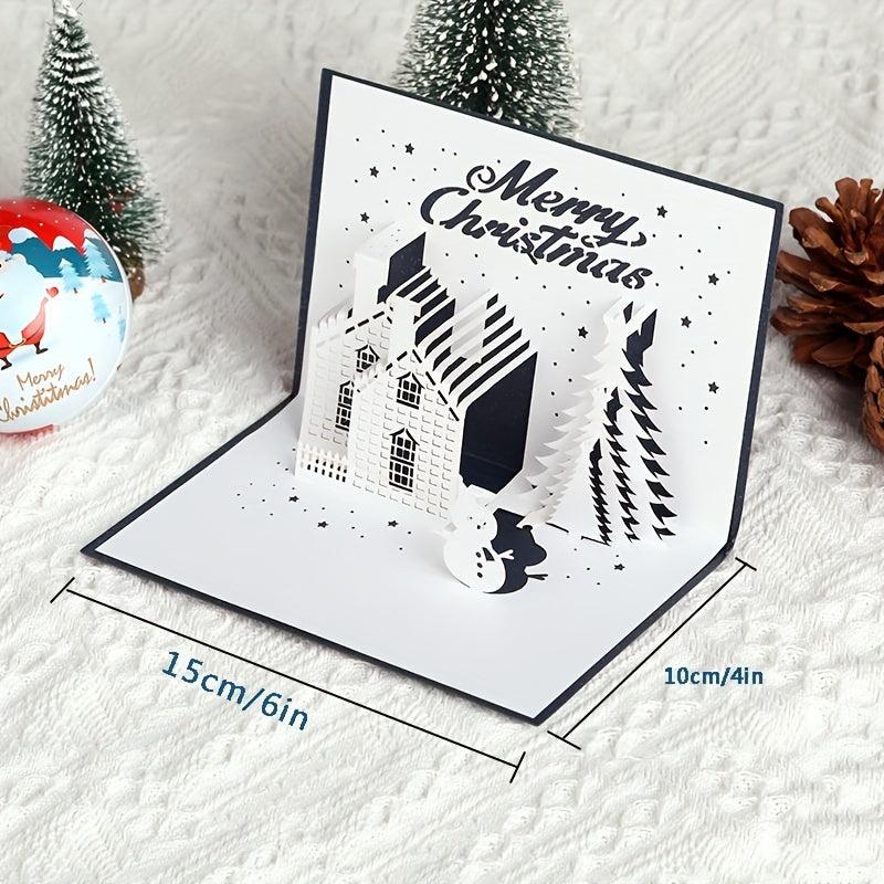3D Christmas Greeting Card Hollow Blessing Card