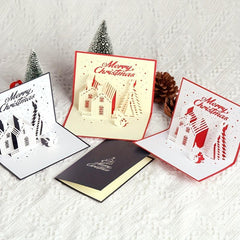 3D Christmas Greeting Card Hollow Blessing Card