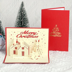 3D Christmas Greeting Card Hollow Blessing Card
